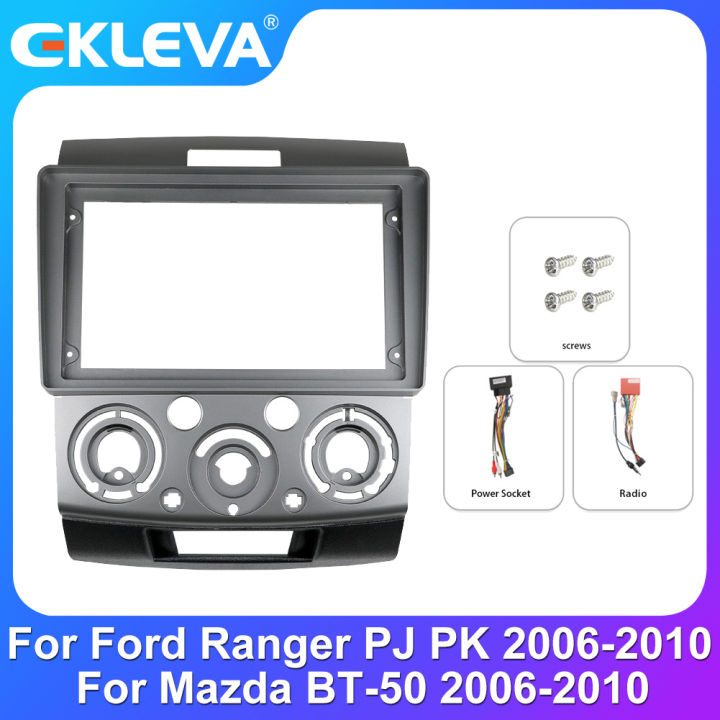 EKLEVA 9 2 Din Car Radio Fascia Panel Dash Mounting Frame For Ford