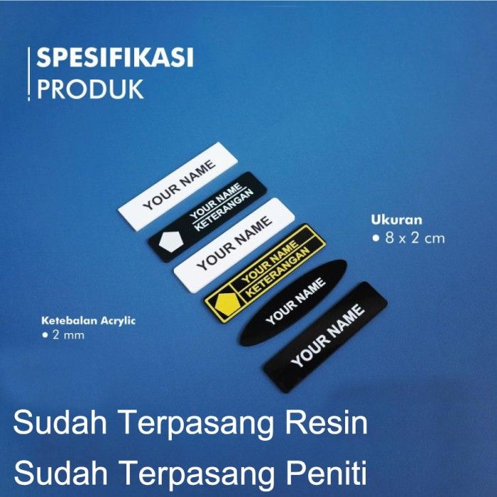 Name Tag Akrilik Resin Papan Nama Dada Lazada Indonesia