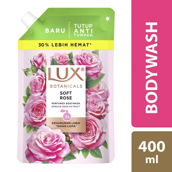 Lux Botanicals Sabun Mandi Cair Refill Body Wash Soft Rose Kulit Wangi