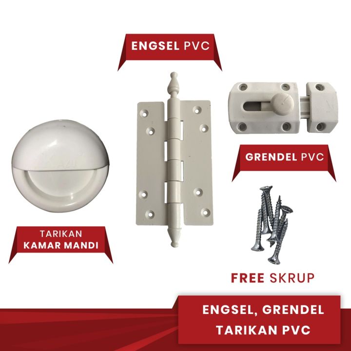 ENGSEL GRENDEL TARIKAN KAMAR MANDI ENGSEL PVC GRENDEL PVC