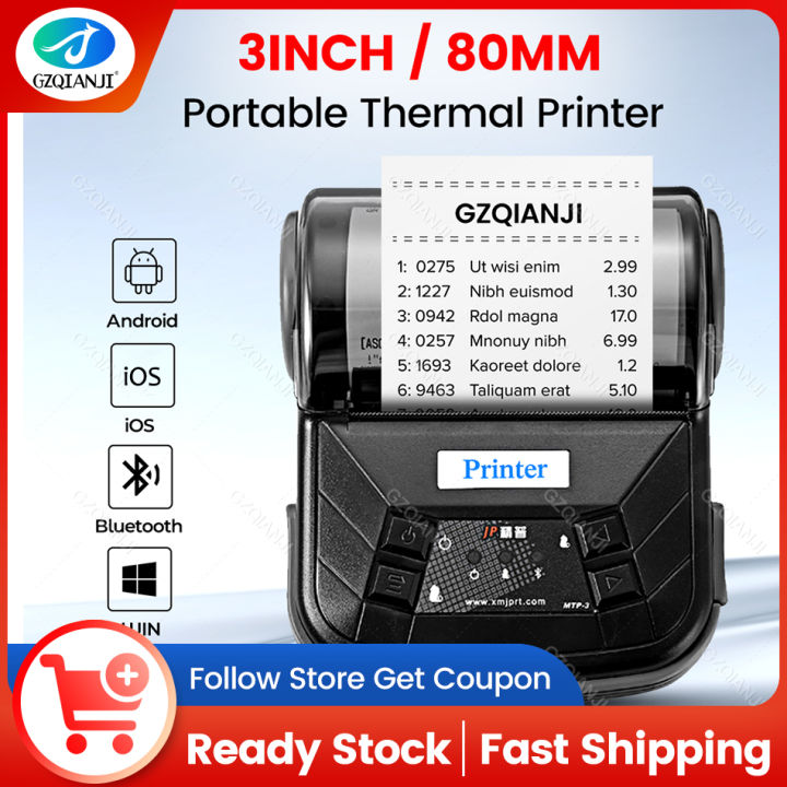 Gzqianji Goojprt Mtp Thermal Receipt Printer Mm Bluetooth Srs Topup