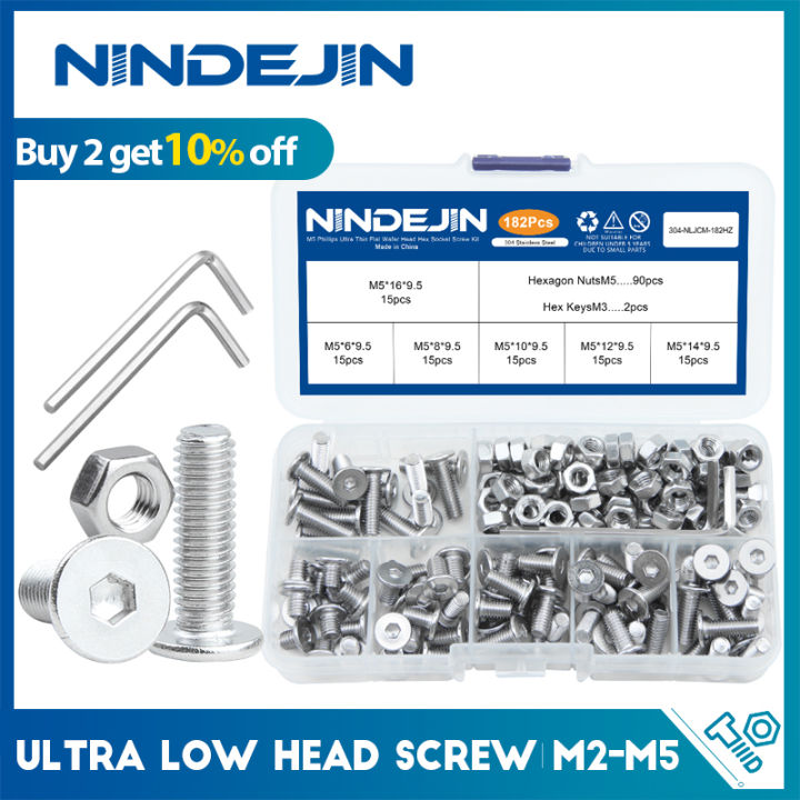 Nindejin Ultra Low Profile Head Screw Set M M M M M Stainless