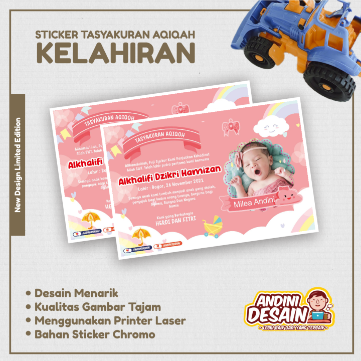 Stiker Aqiqah Tasyakuran Kelahiran Isi Pcs Perlengkapan