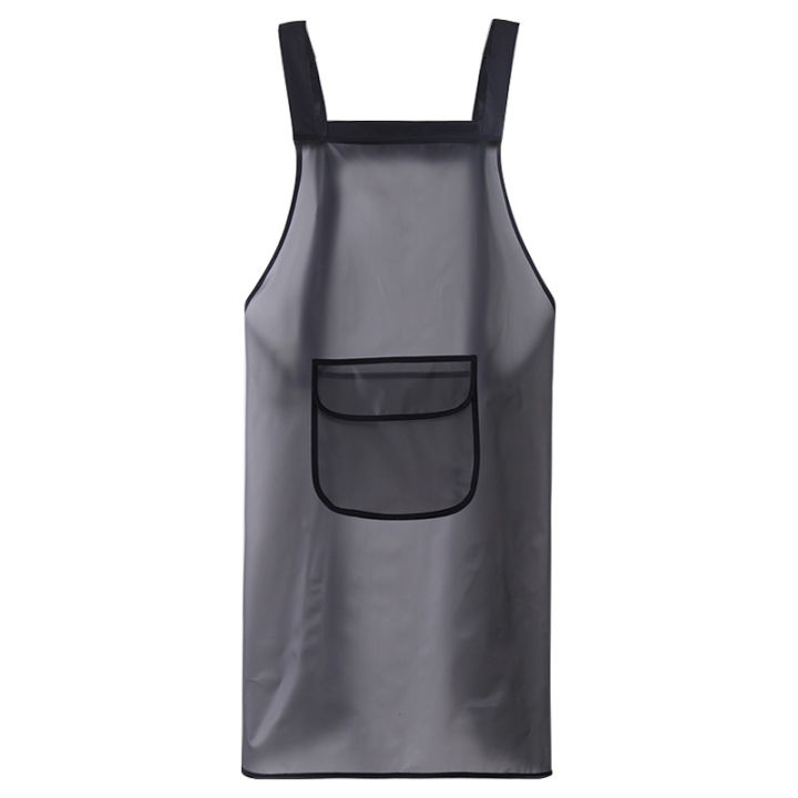 PVC Black Waterproof Transparent Apron For Men And Women Kitchen Home