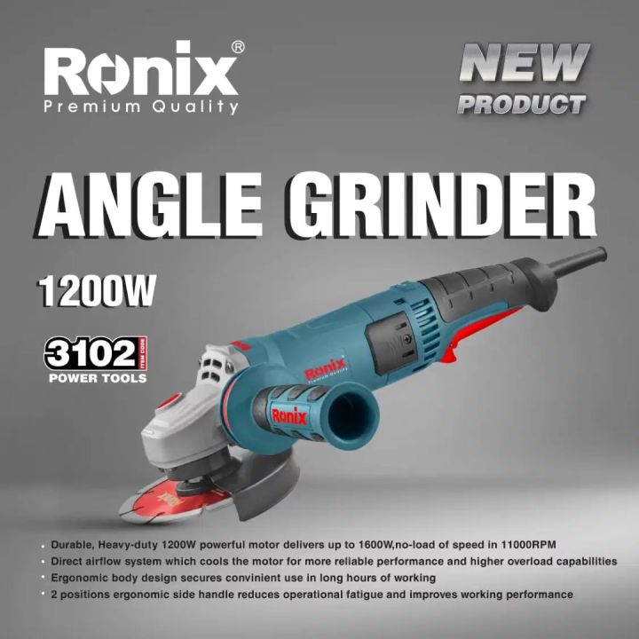 Ronix W Angle Grinder Mm Inch Powerful Motor Up To