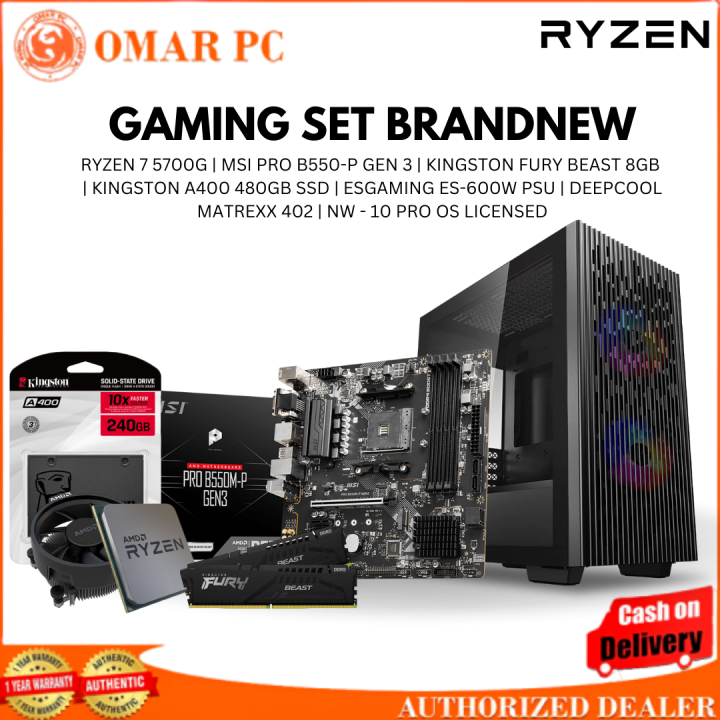 GAMING SYSTEM UNIT RYZEN 7 5700G TRAYTYPE MSI B550M P GEN 3