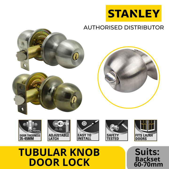 Stanley Tubular Lock Tubular Knob Backset Mm Entrance Round