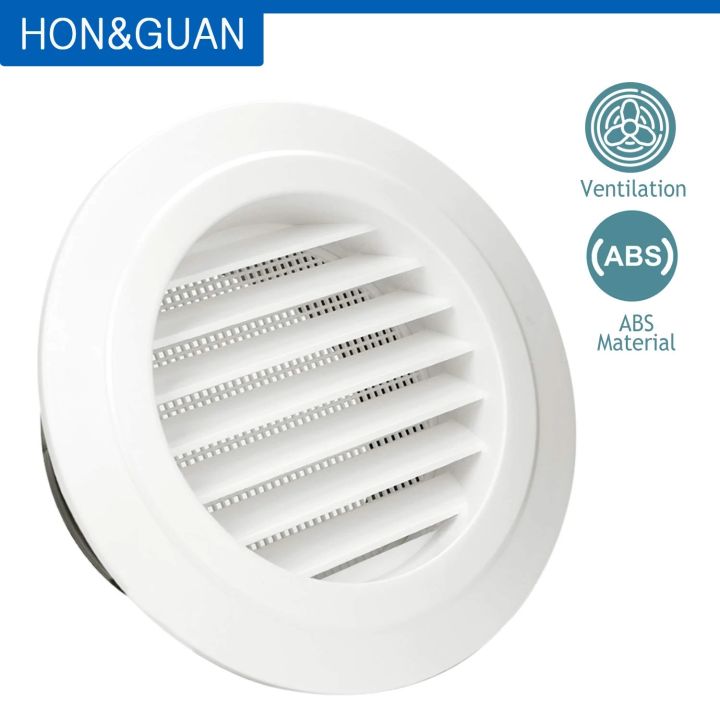 Hon Guan Inch Plastic Round Louver Grille Outlet Air Vent White