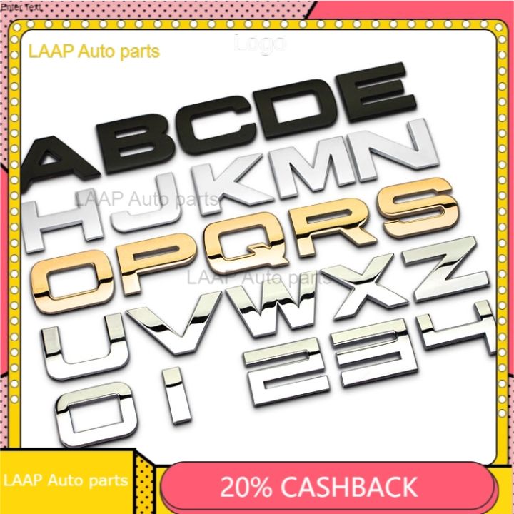 New Car D Letters Car Sticker English Letters Logo Diy Letters Metal