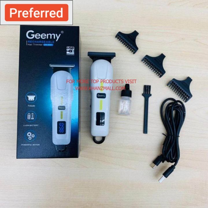 Khanzmall New Stock Geemy Gm Rechargeable Hair Trimmer Lazada