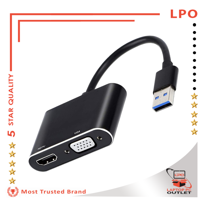 Lpo Usb To Hdmi Vga P Hd In Hub Converter For Macbook