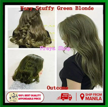 Very Stuffy Green Blonde Hair Color With Oxidant Bob Keratin