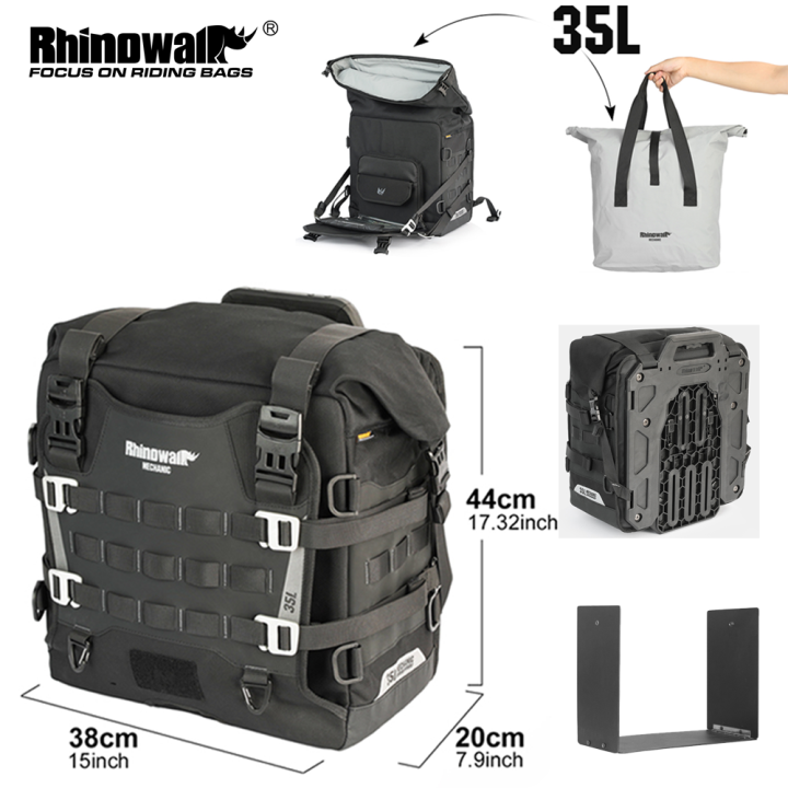 Rhinowalk Motorcycle Side Bag Waterproof L Quick Release Saddlebag