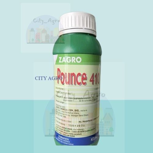 1L Pounce 410 Zagro Glyphosate Isopropylammonium 41 0 Racun Rumput