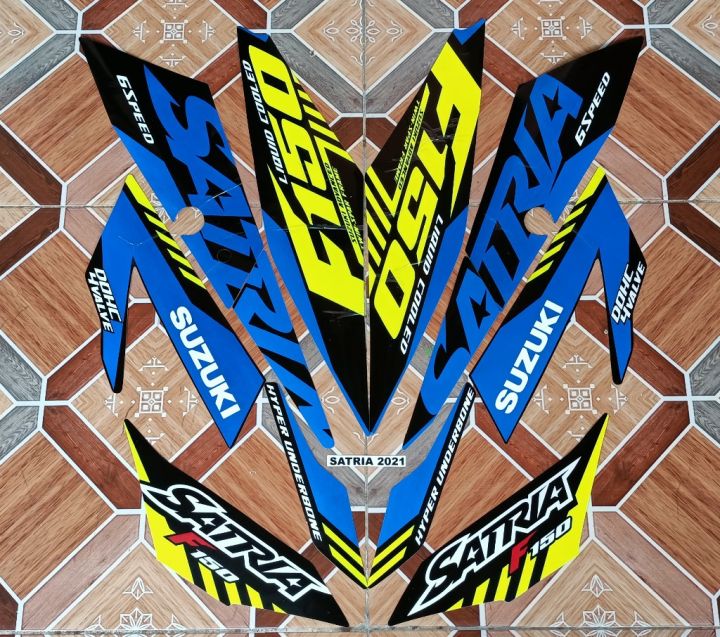 STIKER MOTOR SUZUKI SATRIA F 150 2021 WARNA BIRU KUMING Lazada Indonesia