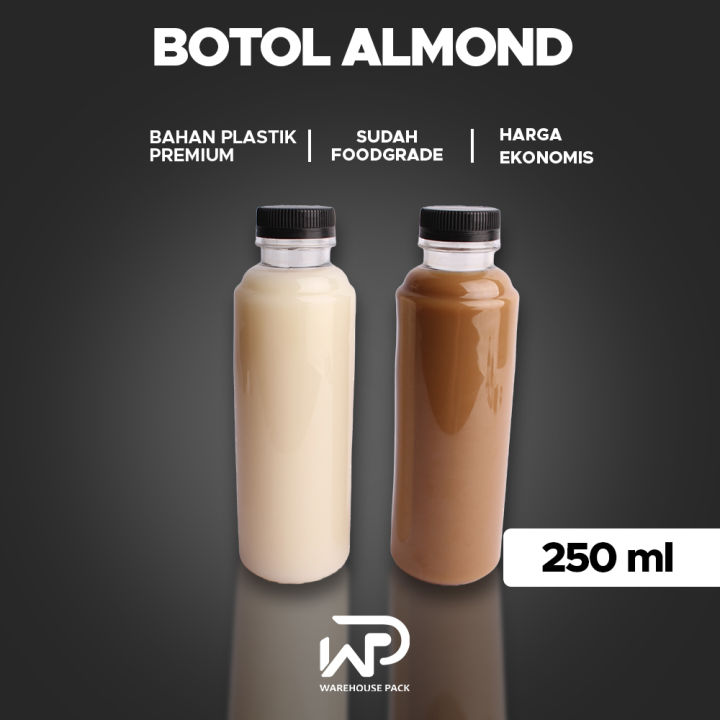 Pcs Botol Almond Plastik Satuan Ml Botol Minuman Kemasan