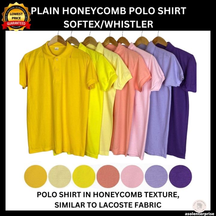 Unisex Plain Polo Shirt Softex Whistler Honeycomb Gold Yellow Flesh Lt