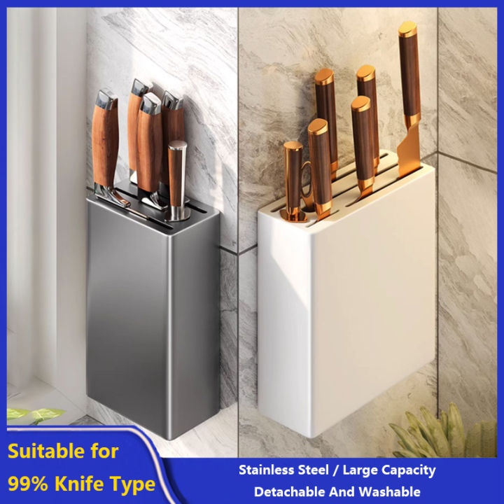 Stainless Steel Knife Holder Kitchen Wall Mounted Knife Tool Storage