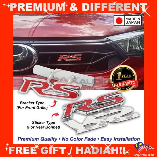 Genuine D Rs Logo Emblem Honda Proton Perodua Toyota Stainless Steel