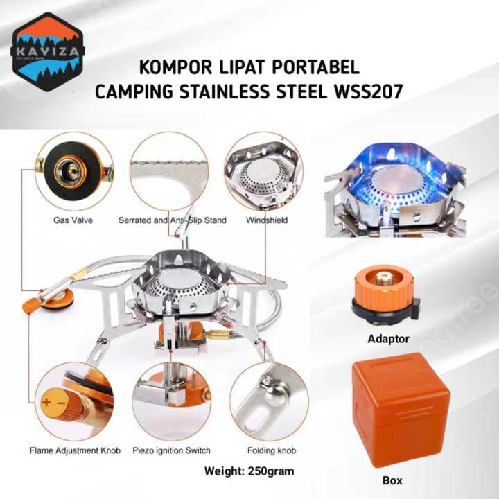 Cod Kompor Gas Lipat Portabel Camping Stainless Steel Cm Kompor