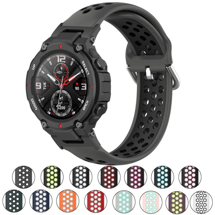 Dual Color Silicone Strap Bracelet For Amazfit T Rex Pro T Rex Sport