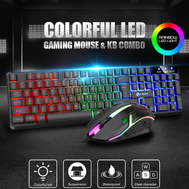 Gaming Keyboard Mouse Combos GTX350 For Computer Pc RGB Gaming Keyboard