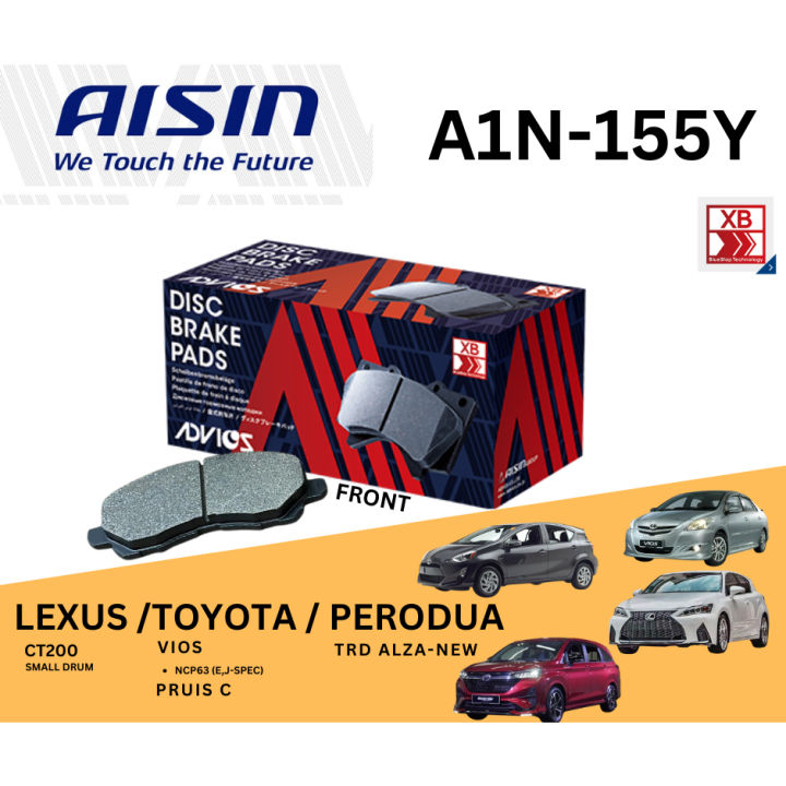 Advics Aisin Heavy Duty Disc Brake Pad Front A1N155Y For Perodua Alza