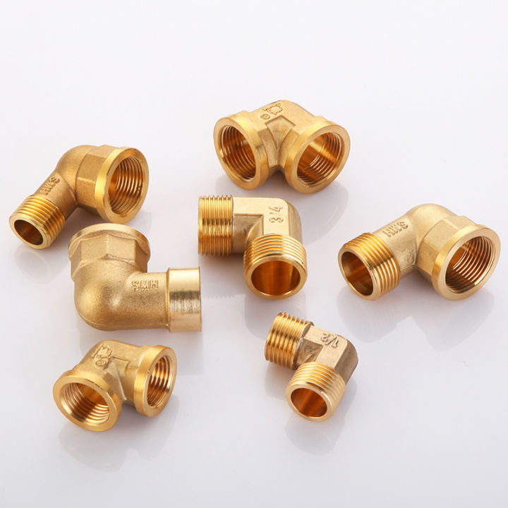 Manooby Male Female Thread Brass Equal Elbow Fittings 90 Degree Pipe