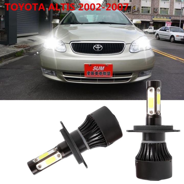 2PCS 4Side Headlight 6000K Bulb Conversion Kit For TOYOTA ALTIS 2002