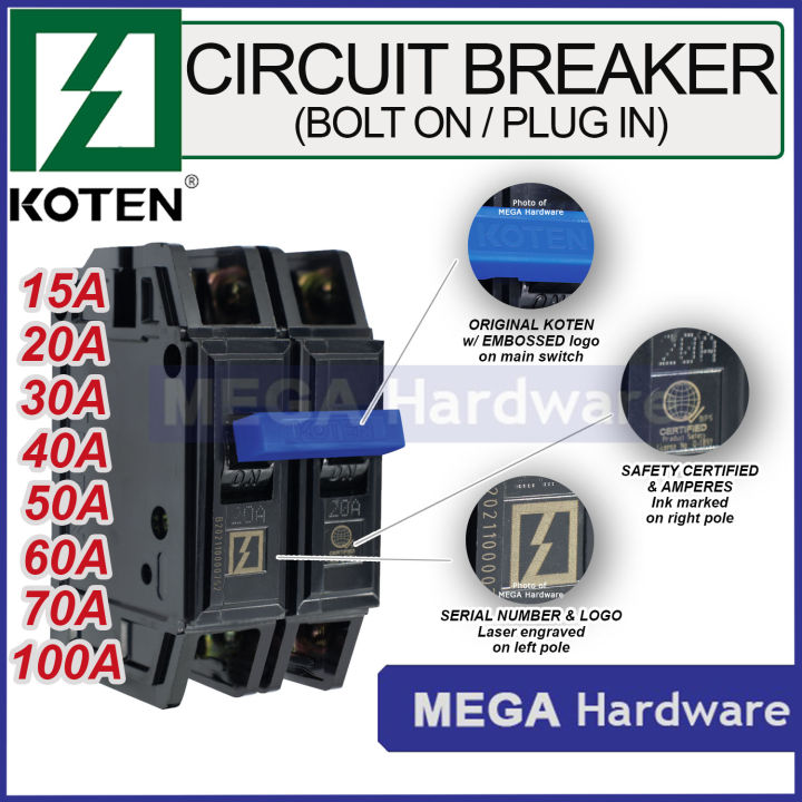 Koten Circuit Breaker Plug In Or Bolt On A A A A A A A