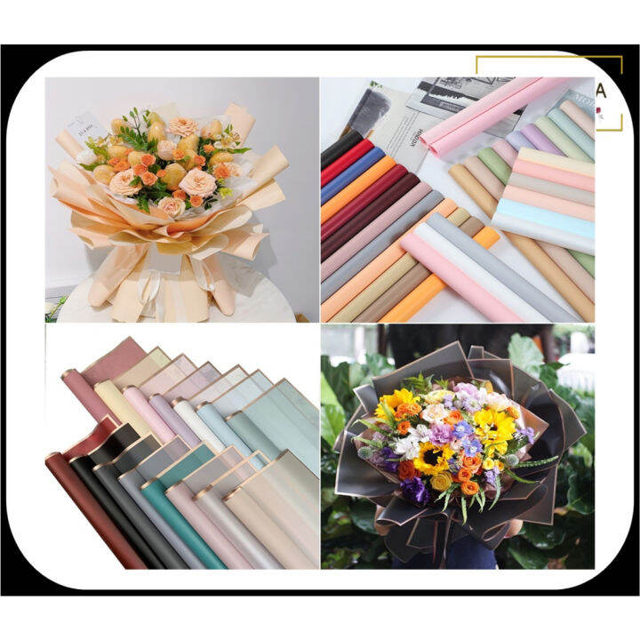 Pcs Waterproof Flower Wrapping Paper Bouquet Matte Single Line Gift