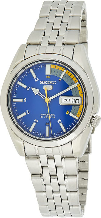 Seiko Automatic Blue Dial Silver Stainless Steel Men S Watch Snk K