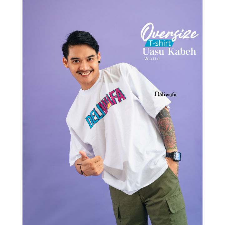 Deliwafa Oversize Unisex T Shirt Uasuu Kabeh Lengan Pendek Neutral