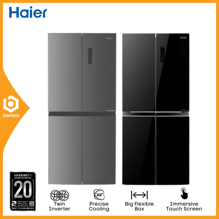 Haier L Door Refrigerator Twin Inverter Glass Door Hrf Gb