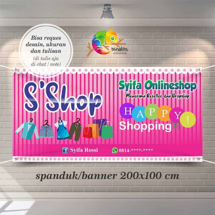 Spanduk Banner Toko Onlineshop Custom Desain Lazada Indonesia