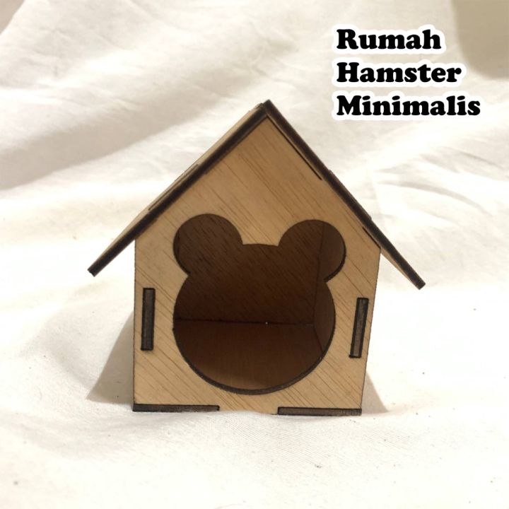 Rumah Kandang Hamster Kayu Rumah Marmut Rumah Landak Mini Rumah Kandang