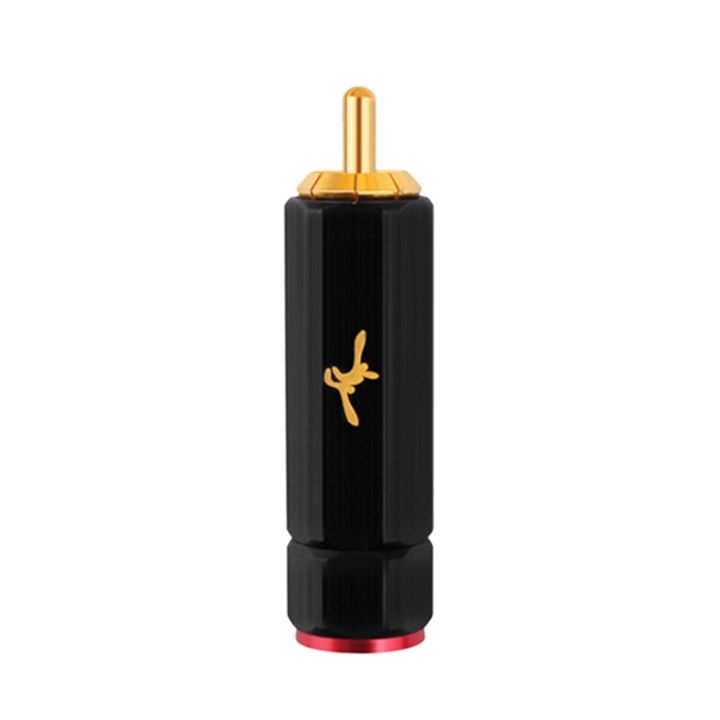 Pure Copper Gold Plated RCA Plug Self Locking Lotus Terminal Soldering