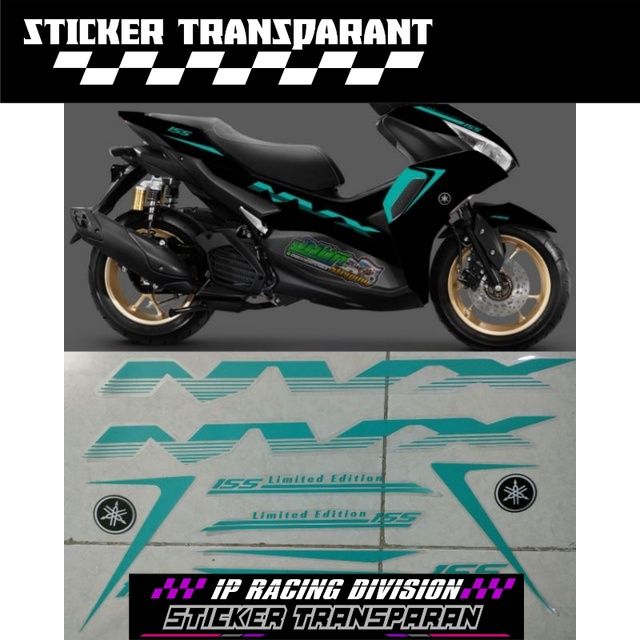 STRIPING STICKER ALL NEW AEROX CONNECTED NVX 155 TRANSPARAN TOSCA COLOR