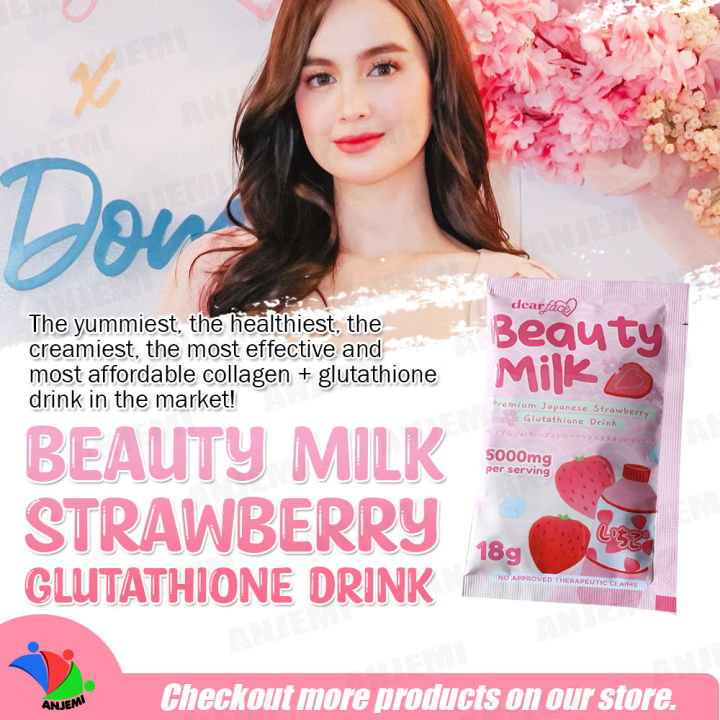 Dear Face Beauty Milk Premium Japanese Strawberry Glutathione Drink 1