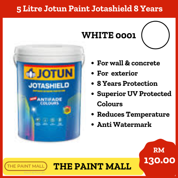 The Paint Mall 5L Jotun Paint Jotashield White 0001 Exterior Wall