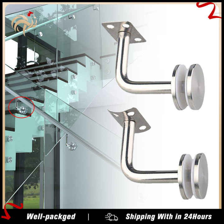 304 Stainless Steel Glass Handrail Bracket Wall Mounted Holder Stair