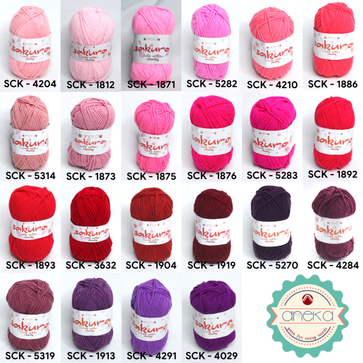 Katalog Benang Rajut Katun Susu Sakura Milk Cotton Chunky Part