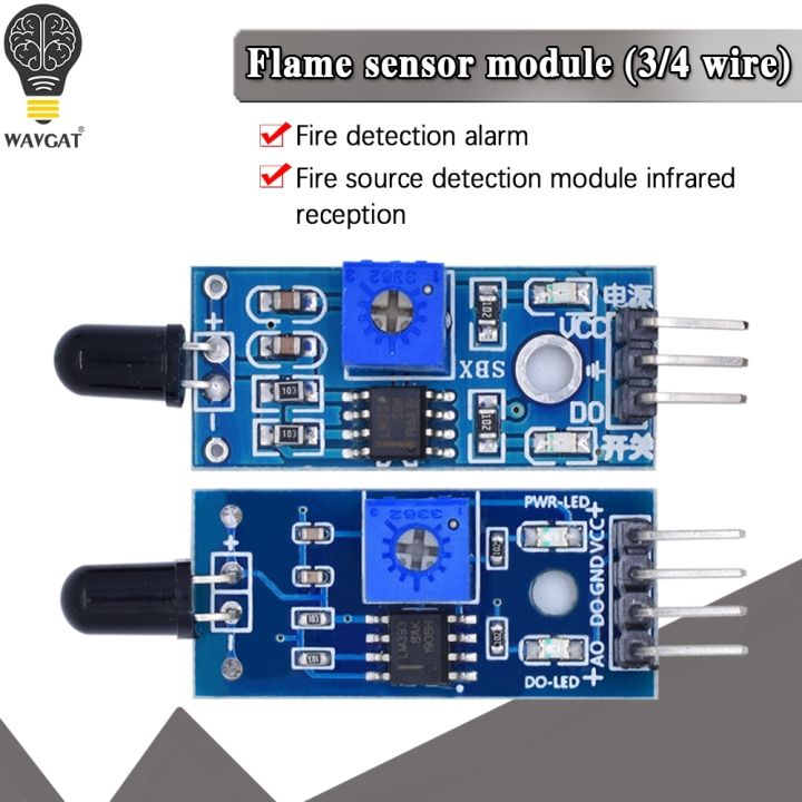 LM393 3 4 Pin IR Flame Detection Sensor Module Fire Detector Infrared