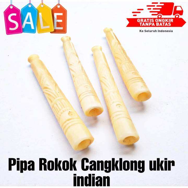 Pipa Roko Once Cangklong Tulang Sapi Asli Ukir Indian Unik Lazada