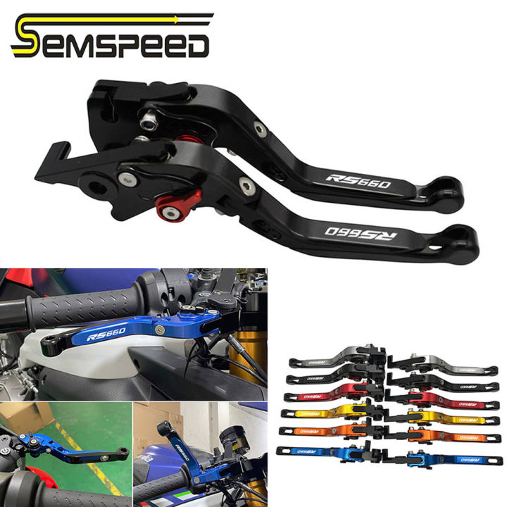 SEMSPEED Motorcycle CNC Adjustable Foldable Brake Levers For Aprilia