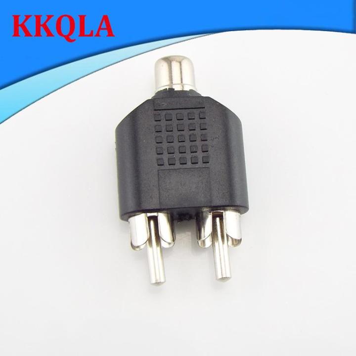 Qkkqla Rca Y Splitter Connector Av Audio Video Plug Converter Cable