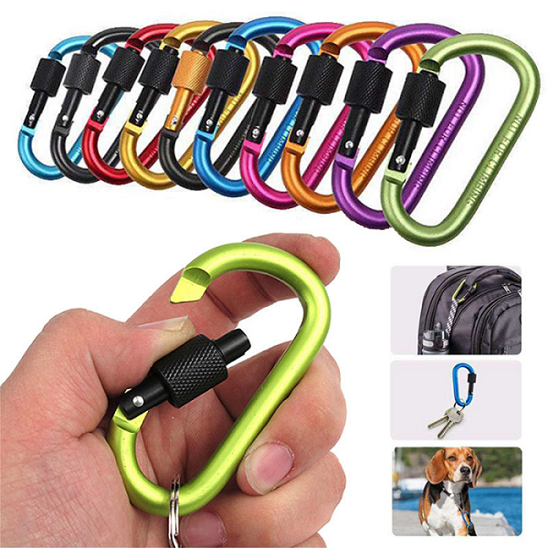 Outdoor Climbing Aluminium Alloy D Shape Buckle Carabiner Survial Key