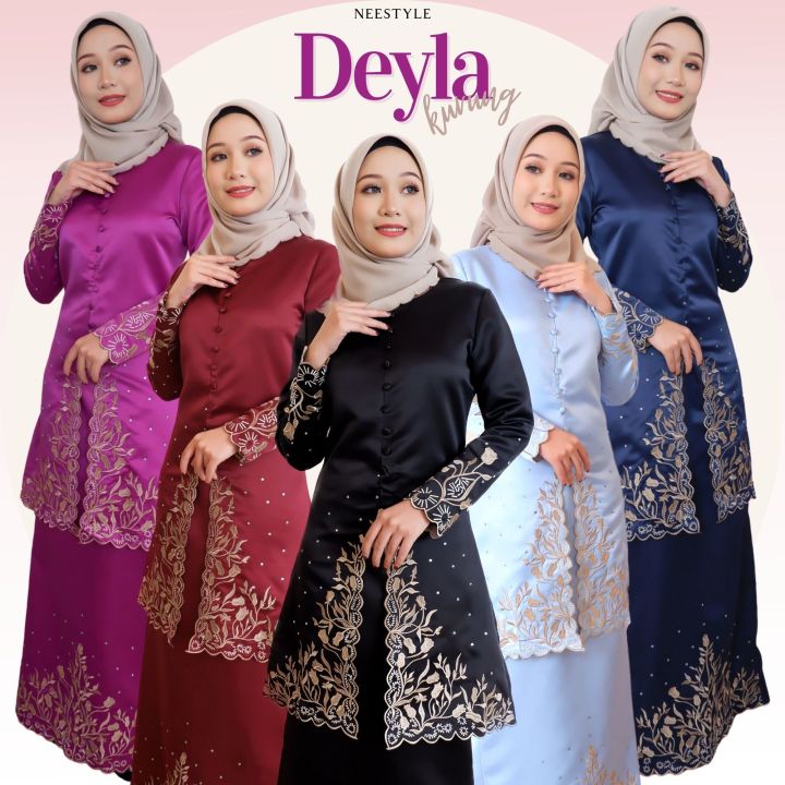 NEESTYLE DEYLA PLUS SIZE Baju Kurung Sulam Moden Zip Depan Nursing