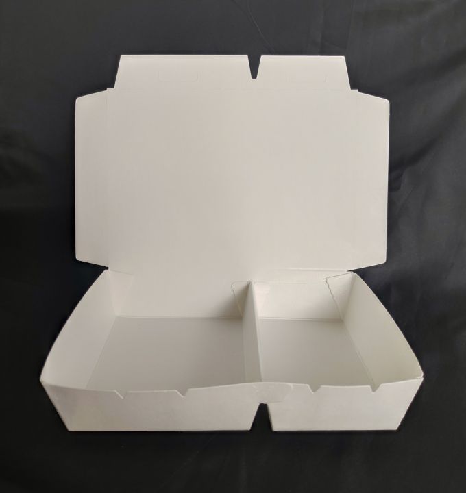 Pcs Paper Meal Box Division White Double Coated Laminated Lazada Ph