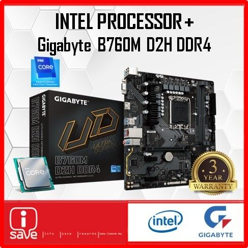 GIGABYTE B760M D2H DDR4 B760 LGA1700 Motherboard Intel 12TH GEN